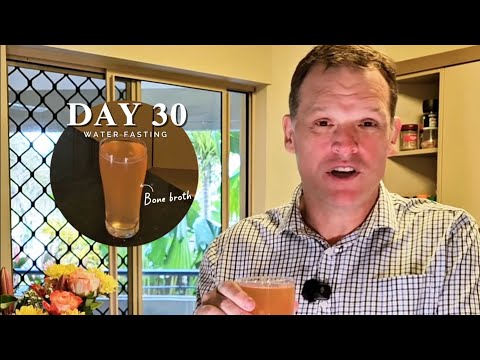 Wayne recording the end of his water fast at home